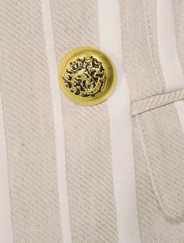 Not A Double-Breasted Pagoda Blazer Stripe Print