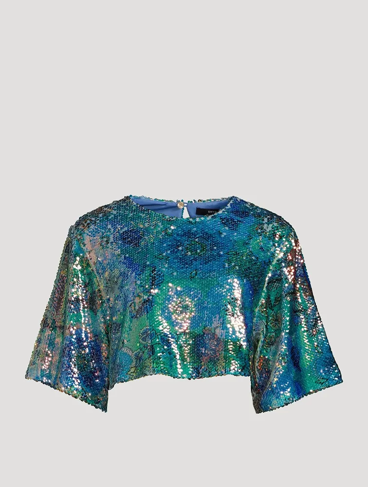 Sequin Cropped Top