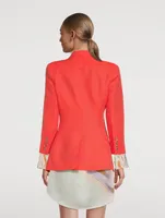 Pagoda Linen And Silk Cropped Blazer