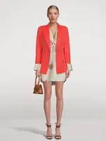 Pagoda Linen And Silk Cropped Blazer