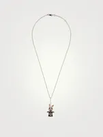 Medium Rabbit Bo Bo 18K White And Rose Gold Necklace With Diamonds