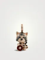 Medium Tiger Bo Bo 18K Rose Gold Pendant With Diamonds And Red Agate