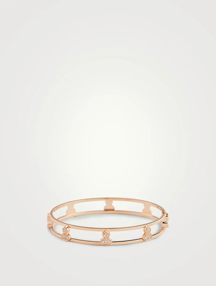 Wulu 18K Rose Gold Bangle Bracelet With Diamonds