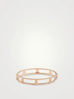 Wulu 18K Rose Gold Bangle Bracelet With Diamonds