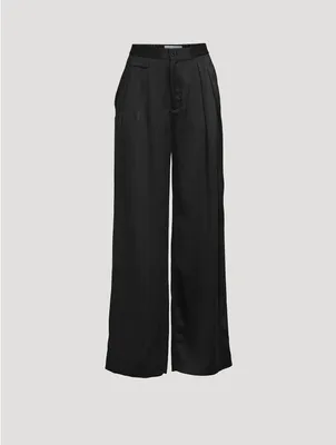 Ashlan Wide-Leg Silk Trousers