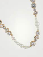 Glitch Pearl And Zirconia Gold Vermeil Necklace