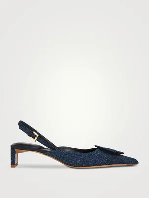 Les Duelo Denim Slingback Pumps