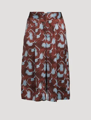 Giverny Silk Bermuda Shorts Floral Print