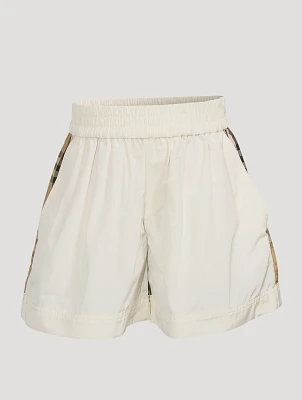 Vintage Check Panel Cotton-Blend Shorts