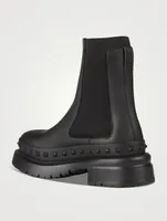 M-Way Rockstud Leather Ankle Boots