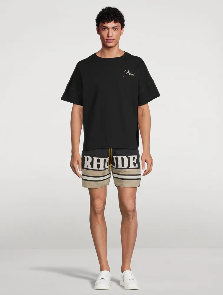 Cotton Logo Embroidery Shorts