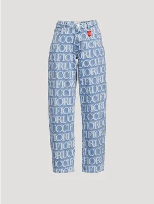 Patti Straight Jeans In Monogram Print