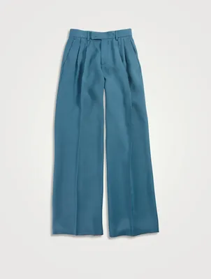 Double-Pleated Relaxed Pants