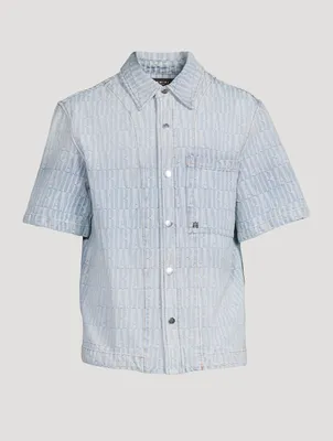 Denim Jacquard Short-Sleeve Shirt