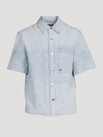 Denim Jacquard Short-Sleeve Shirt