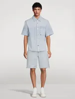 Denim Jacquard Short-Sleeve Shirt