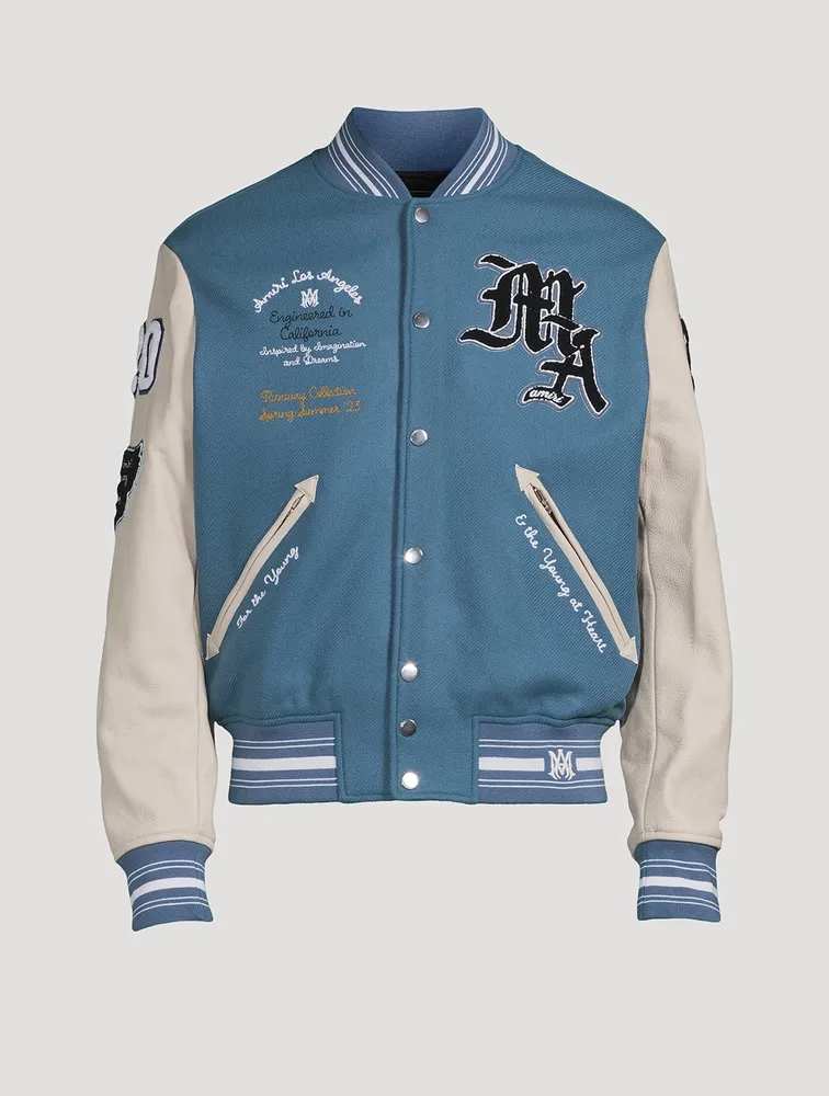 Wool-Blend Oversized Varsity Jacket