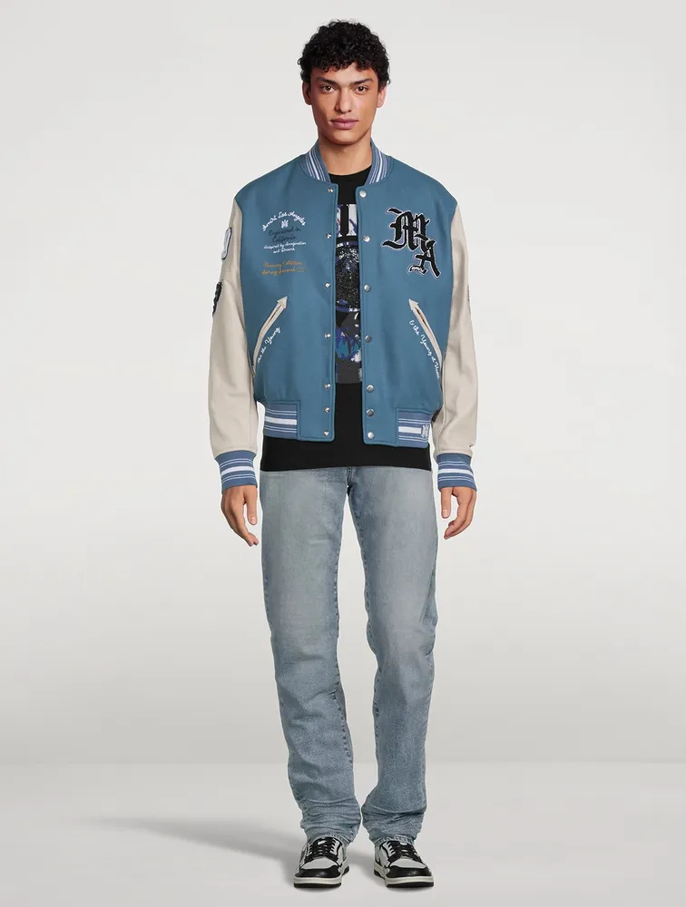 Wool-Blend Oversized Varsity Jacket
