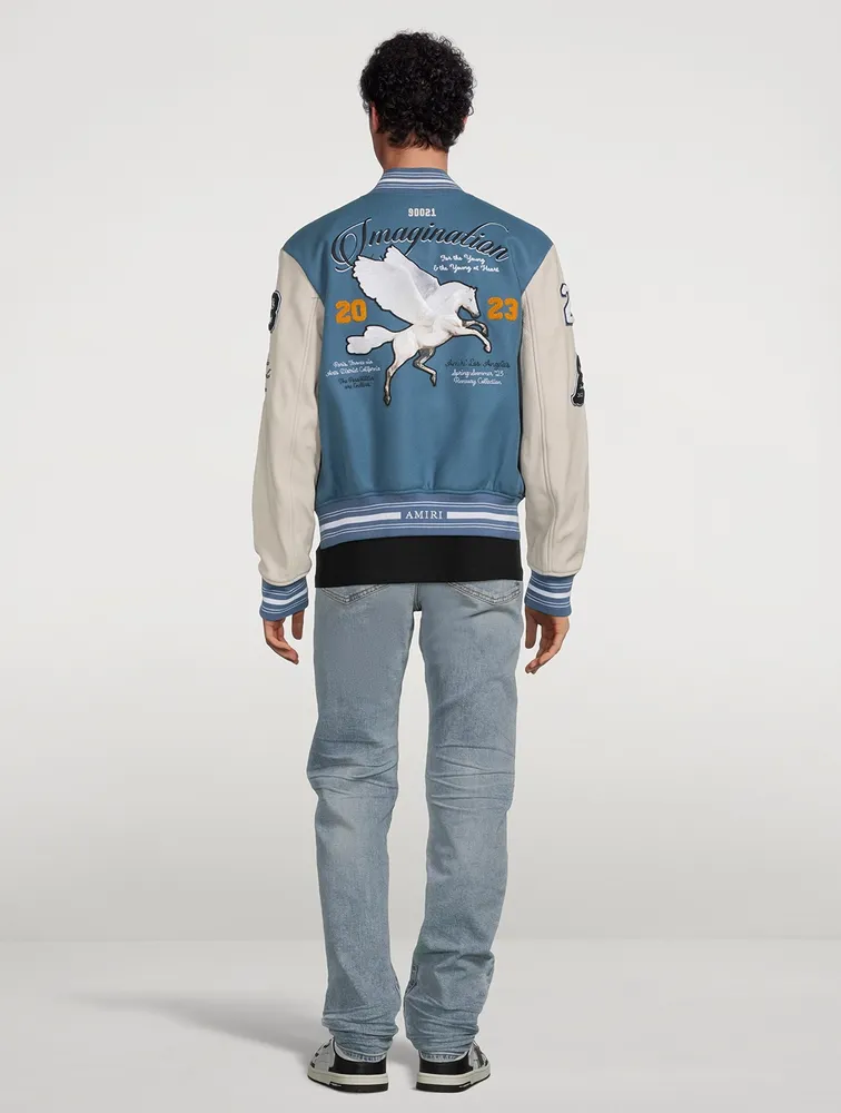 Wool-Blend Oversized Varsity Jacket
