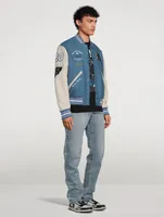 Wool-Blend Oversized Varsity Jacket