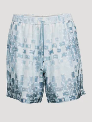 Gradient Tape Silk Shorts