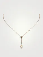 Trend 18K White Gold Freshwater Pearl And Diamond Necklace