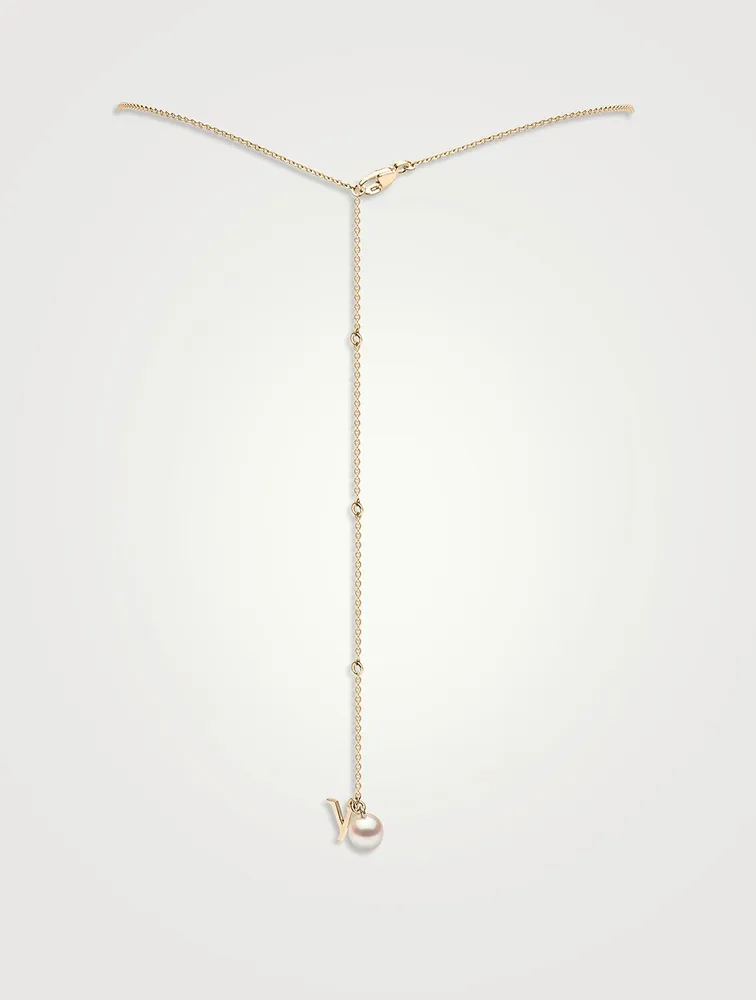 Trend 18K White Gold Freshwater Pearl And Diamond Necklace