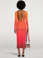 Backless Gradient Midi Dress