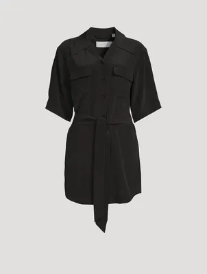 Mila Belted Silk Shirt Dress