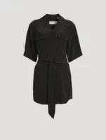 Mila Belted Silk Shirt Dress