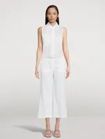 Camila Sleeveless Linen Shirt