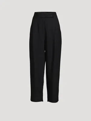 Deep Pleat Straight-Leg Trousers