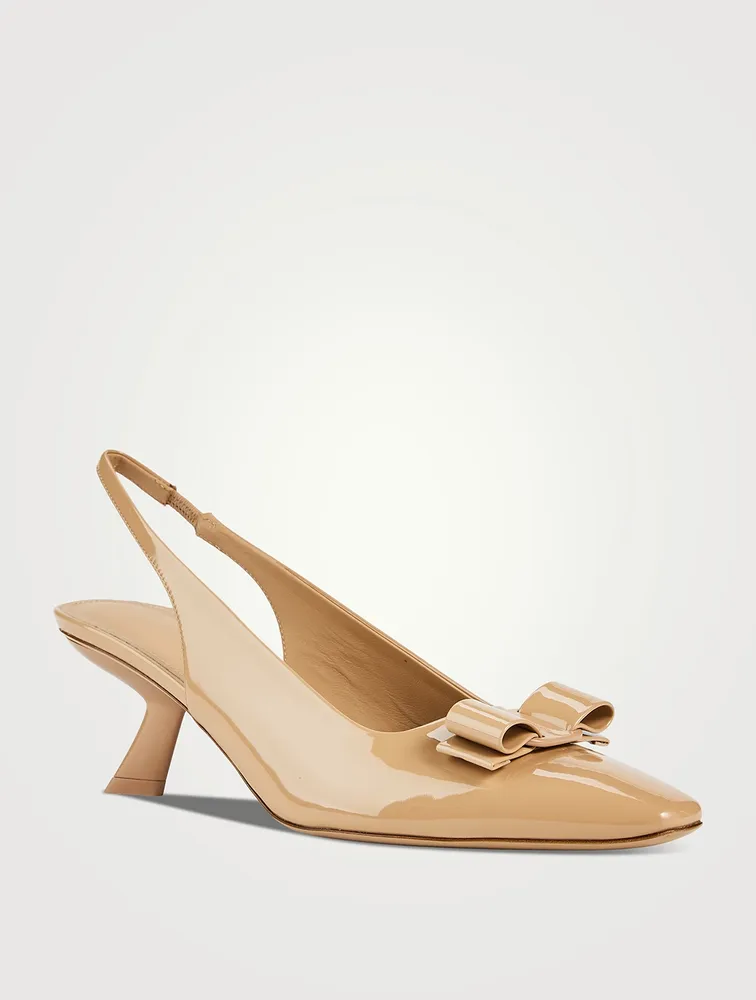 Vara Bow Leather Slingback Pumps