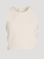 Cut-Out Cotton And Hemp Crop Top