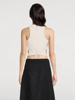 Cut-Out Cotton And Hemp Crop Top