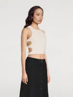 Cut-Out Cotton And Hemp Crop Top