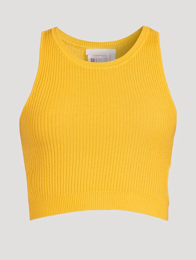 Cut-Out Wool Crop Top