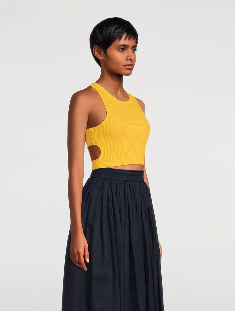 Cut-Out Wool Crop Top