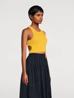 Cut-Out Wool Crop Top