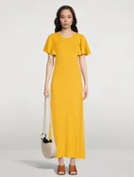 Cut-Out Wool Maxi Dress