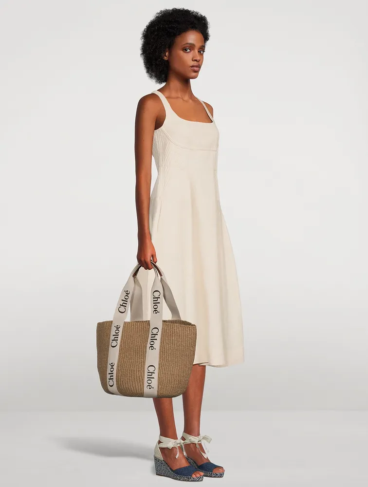 CHLOÉ Vertical Linen Midi Dress