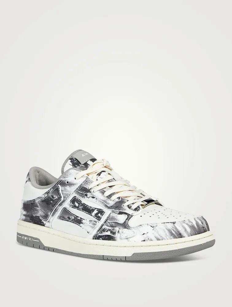 Skel Tie-Dye Leather And Canvas Sneakers