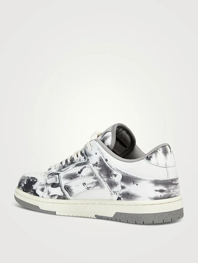 Skel Tie-Dye Leather And Canvas Sneakers