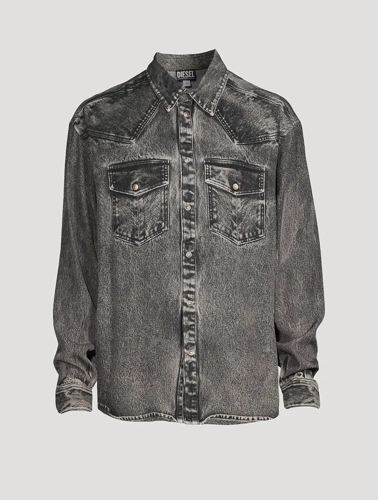 Denim Trompe L'oeil Fluid Shirt