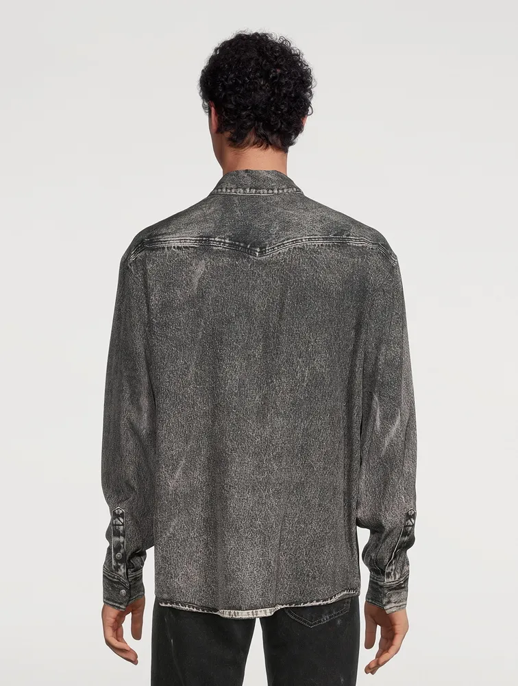 Denim Trompe L'oeil Fluid Shirt