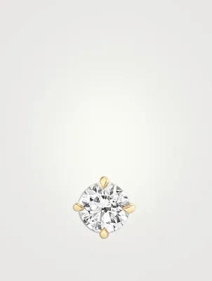 14K Gold Brilliant Round VRAI Created Diamond Solitaire Stud Earring