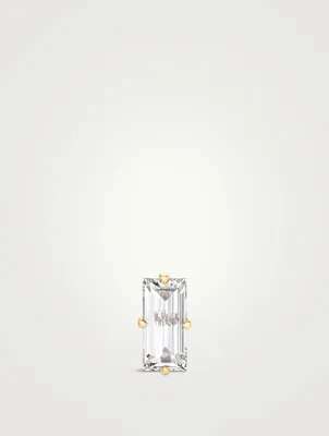 14K Gold Iconic Baguette Stud Earring With Lab Grown Diamond