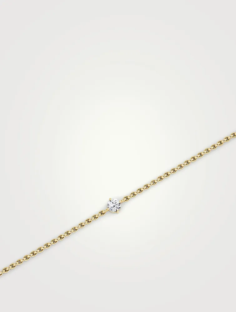 14K Gold Duo Lariat Bracelet With Lab Grown Diamonds