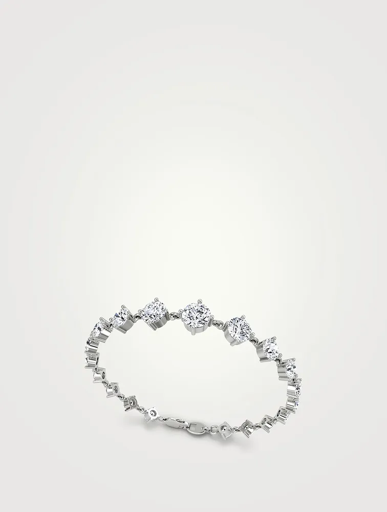 14K White Gold Linked Tennis Bracelet With Lab Grown Diamonds