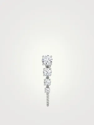 14K White Gold Linked Tennis Earring With Lab Grown Diamonds